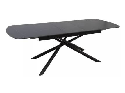 Masa extensibila VECTOR CERAMIC din ceramica neagra, metal negru 160-200x90xH75cm
