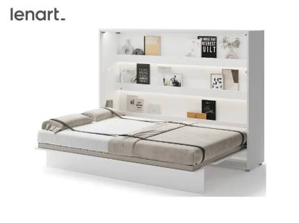 LENART BED CONCEPT BC-04 pat (140x200cm) rabatabil pe perete orizontal 211x46-168x158cm alb