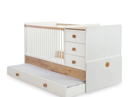 Patut transformabil cu pat suplimentar (80x180cm) NATURA BABY