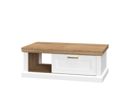 Masuta cu 1 sertar pentru depozitare TARA WHITE 110x61x40cm alb mat/ nuc Pacific