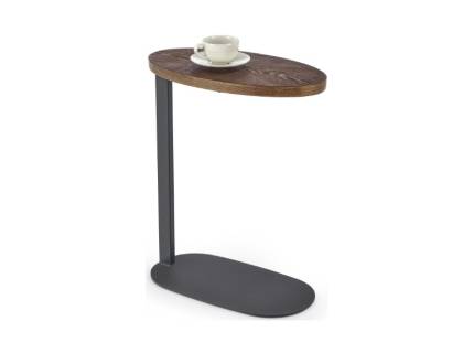 Masuta DELPHI din MDF si frunir natural nuc, metal negru 48x26xH58cm