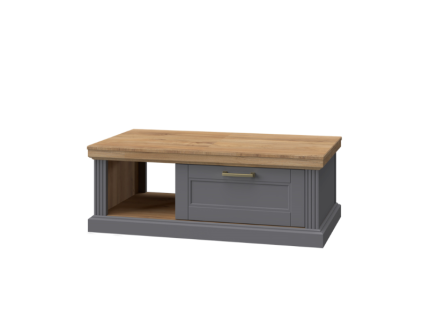 Masuta cu 1 sertar pentru depozitare TARA GREY 110x61x40cm grafit mat/ nuc Pacific