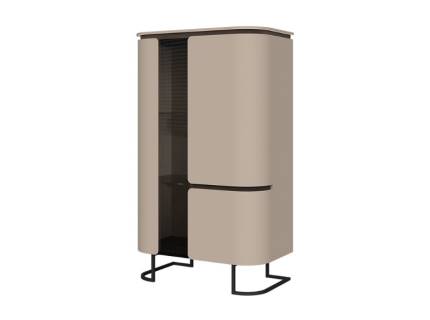 Vitrina cu sticla AURA 83x140x46cm mocca - sticla parsol maro, picioare antracit