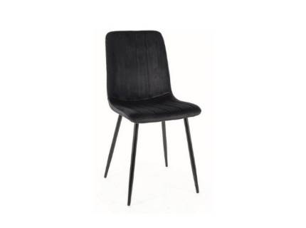 Scaun tapitat ALAN VELVET catifea black 45x52xH91cm, picioare negre