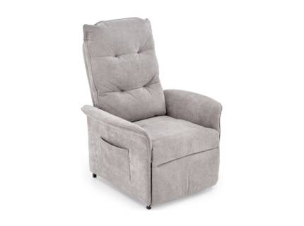Fotoliu NAXOS cu recliner electric, material textil grey 85x85-160xH68-104cm