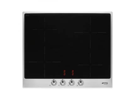 Plita incorporabila cu inductie retro Smeg Classic SI364FXM, 60 cm, rama inox