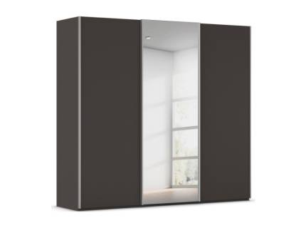 Dulap cu usi glisante TARO 242x223x69cm grafit/ oglinda, maner aluminiu  