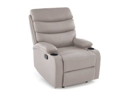 Fotoliu PERUS cu recliner, suport pentru pahare, ecopiele cappuccino 80x100-168xH80-101cm