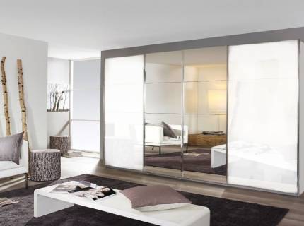 Dulap alb lucios/oglinda 361x230x62cm SYNCRONO