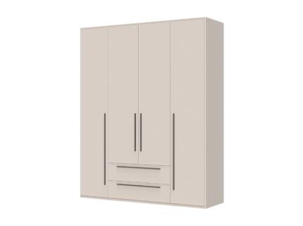 Dulap cu 4 usi si 2 sertare OPERA 182x224x56cm casmir, manere maro