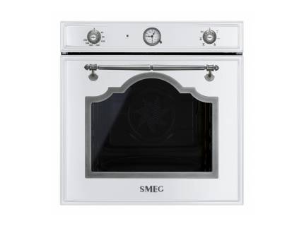 uptor incorporabil electric Smeg Cortina SF700BS, retro, alb cu estetica argintie