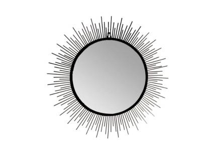 Oglinda rotunda cu cadru negru 80x1.2cm
