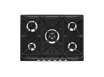 Plita incorporabila pe gaz Smeg Victoria SR975NGH, negru, 70 cm, Wok, fonta