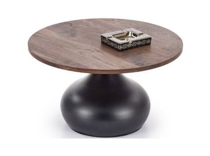 Masuta TIMOR din MDF furniruit nuc, otel vopsit in camp electrostatic negru 70xH42cm