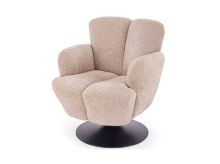Fotoliu rotativ FRESH confortabil, material texil beige 80x90xH90cm