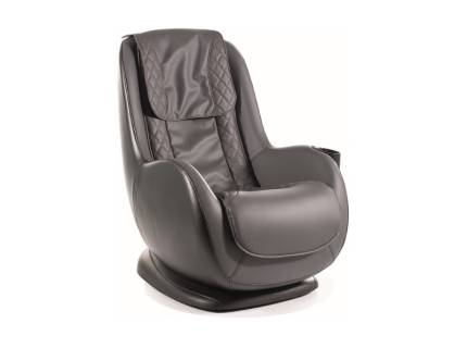 Fotoliu BUGATTI GREY cu mecanism de masa, incarcare USB integrata, suport pt. pahar, ecopiele gri 68x92xH95cm