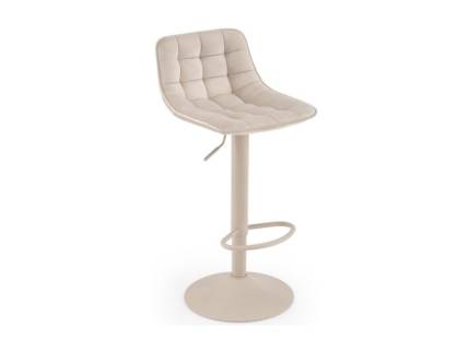 Scaun tapitat pentru bar H95 CS reglabil pe inaltime, catifea cream 43x35xH84-106cm, picior casmir