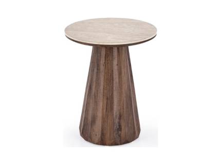 Masuta DIAVOLA S din MDF sinterizat, furniruit trafertin/ nuc 45xH57cm