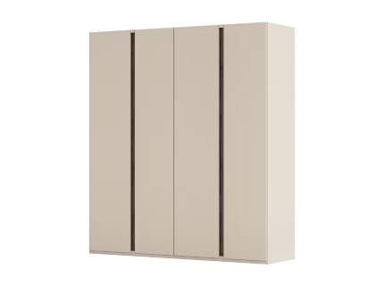 Dulap cu 4 usi cu balamale LUANA 201x223x61cm champagne/ cu manere integrate Atlantic Dark