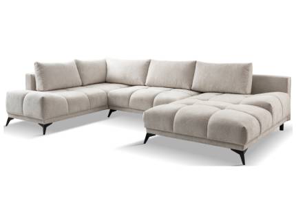 Coltar extensibil FELIPE U cu lada pentru depozitare, personalizabil 182x356x222cm