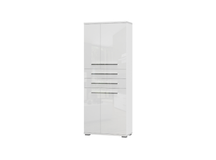 Dulap hol cu 4 usi si 2 sertare PIANO WHITE 73x194x36cm alb lucios