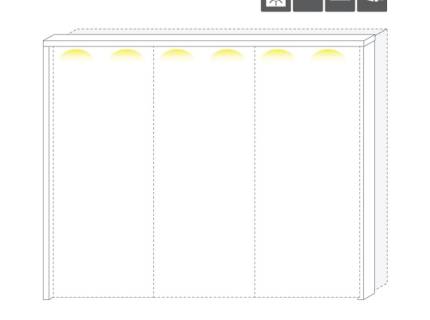 Rama passepartout dulap cu led 272cm PIANO WHITE 