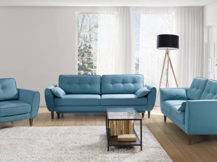 Set canapele 3+2+1 locuri CANDY personalizabil - canapea extensibila cu lada 237x94cm, canapea 2 locuri 184x94cm, fotoliu 102x94cm