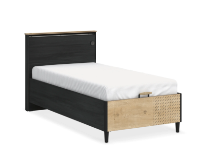 Pat cu lada si tablie (100x200cm) BLACK