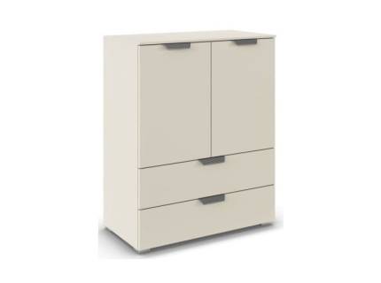 Comoda cu 2 usi si 2 sertare ADITIO 80x100x42cm champagne, manere crom 