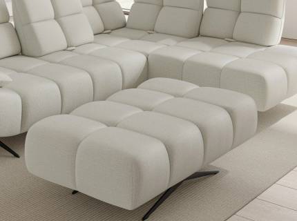 Taburet PRADO cu picioare negre, design modern 129x75xH46cm