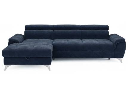 Coltar extensibil LUGANO S cu lada pentru depozitare, tetiere reglabile, personalizabil 268x174cm