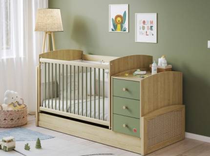 Patut transformabil cu pat suplimentar (70x115-70x160cm) LOOF BABY