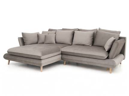 Coltar extensibil MONTE cu lada pentru depozitare, albastru inchis/ cappuccino 283x181cm