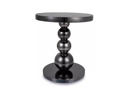 Masuta RIMA din sticla neagra, metal negru lucios 50xH56cm