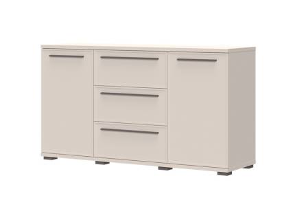 Comoda cu 2 usI si 3 sertare OPERA 153x85x45cm casmir, manere si picioare maro