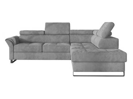 Coltar extensibil AVANTI cu lada pentru depozitare, tetiere reglabile, caramiziu teracota/ gri deschis/ gri 255x223cm
