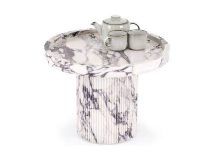 Masuta AMARETTO din MDF furniruit cu efect de marmura alb+gri 60xH46cm