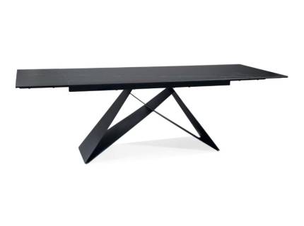 Masa extensibila WESTIN CERAMIC BLACK din ceramica italiana Sahara Noir negru, metal negru 160-240x90xH77cm