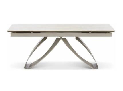 Masa extensibila HILARIO din otel sinterizat travertin deschis, otel vopsit casmir 180-260x90xH75cm