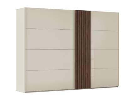 Dulap cu usi glisante TEGIO 301x223x69cm champagne mat/ sticla champagne - Walnut