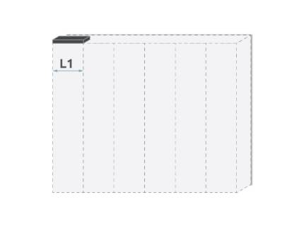 Cornisa passepartout pentru dulapul cu 1 usa PIANO WHITE 47x17.3x2.5cm alb lucios