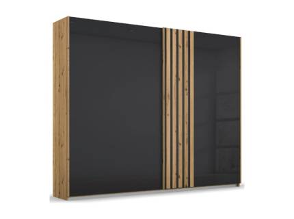 Dulap cu usi glisante MOSBACH 226x210x62cm stejar Artisan/ sticla basalt