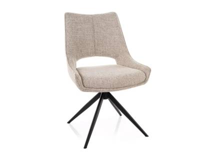 Scaun tapitat FINO I rotativ, functie de inclinare a spatarului, material textil beige 56x60xH87cm, picioare negre  