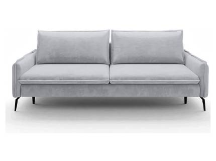 Canapea extensibila GLOSSY cu lada pentru depozitare, catifea gri silver 223x107cm