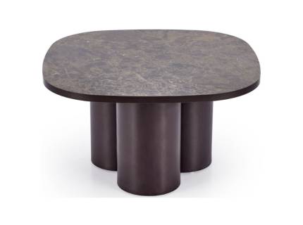 Masuta CORDINA din MDF furniruit cu efect de marmura maro 80x80xH45cm