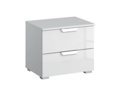 Noptiera cu 2 sertare ADITIO 47x43x42cm alb alpin/ alb lucios 