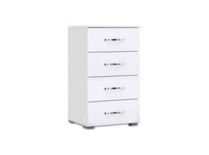 Comoda cu 4 sertare ADITIO 40x81x42cm alb alpin/ alb lucios 