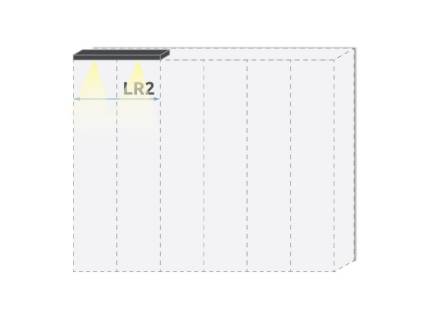 Cornisa passepartout cu LED pentru dulapul cu 2 usi PIANO BEIGE 92x17.3x2.5cm bej lucios