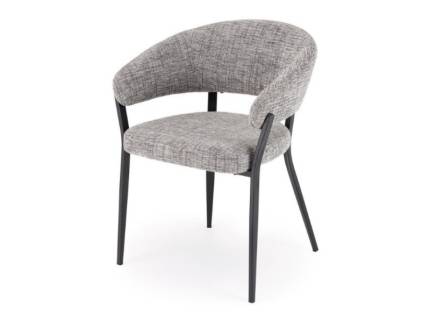 Scaun tapitat K609 material textil grey 58x56xH77cm, picioare negru 