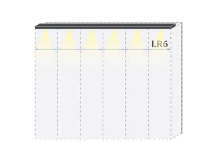 Cornisa passepartout cu LED pentru dulapul cu 6 usi PIANO BEIGE 272x17.3x2.5cm bej lucios